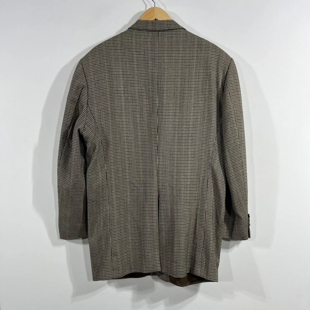 Pendleton Heritage VTG Mens 46L Wool Blazer Brown Houndstooth Sport Coat Jacket